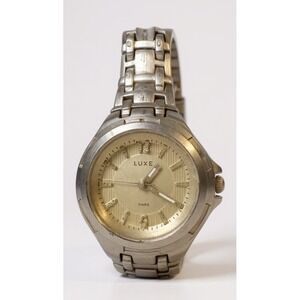 LUXE Swiss Quartz Women's Silver Tone Analog Watch Elegant Timepiece‎